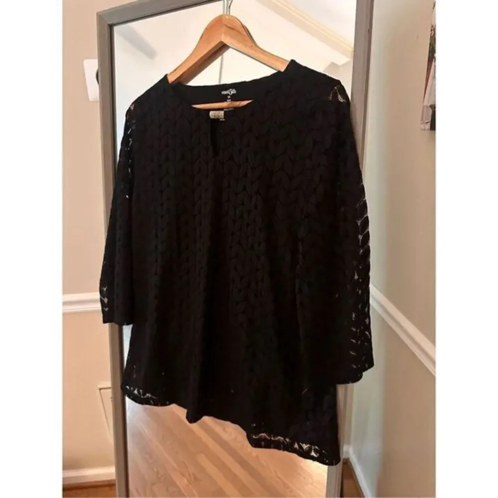 East 5th Black Lace Top Medium